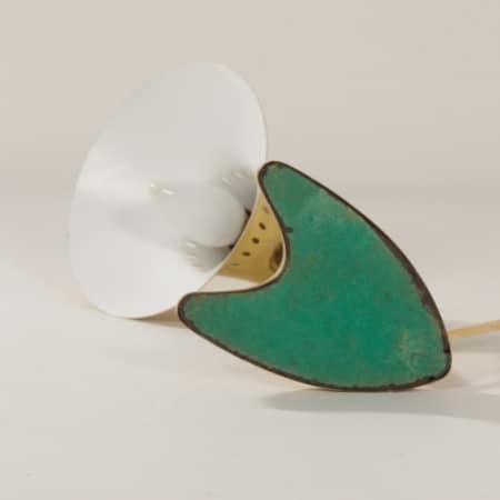 Geel bureaulampje met Messing Voet, 1960s