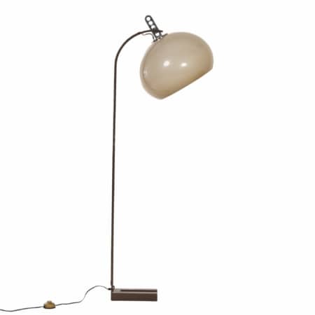 Vintage Vloerlamp met Bruine Kap van Dijkstra Lampen, 1970s