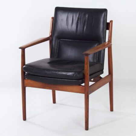 Deense Leunstoel 431 van Arne Vodder voor Sibast, 1960s - Zwart Leer