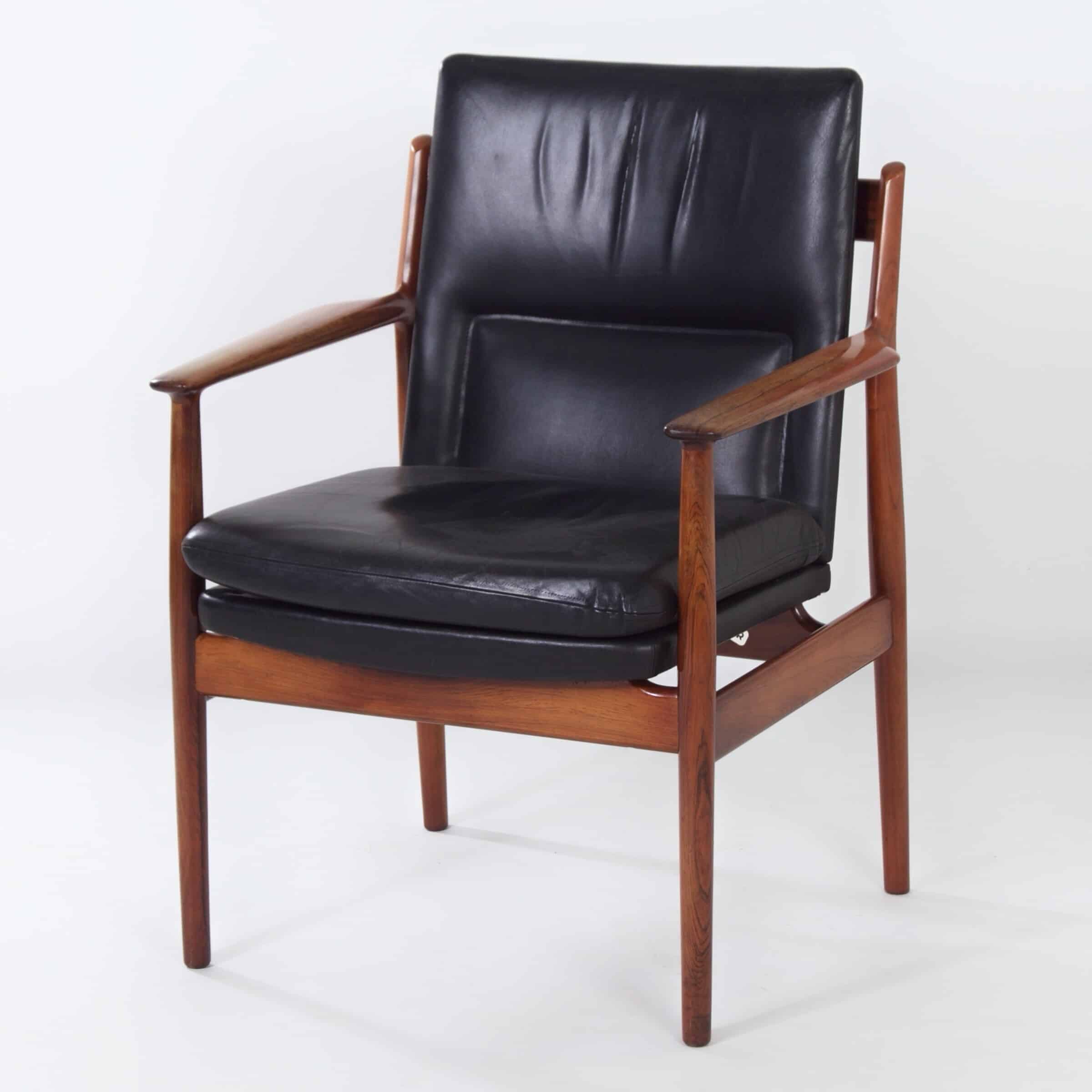 Deense Leunstoel 431 van Arne Vodder voor Sibast, 1960s – Zwart Leer