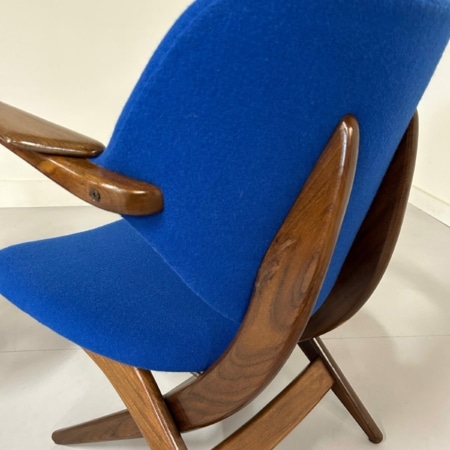 Pelikaan Fauteuils van Louis van Teeffelen voor Webe, 1960s | Set van Twee Blauwe Leunstoelen