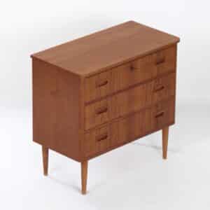 Vintage Deense Ladekast – Teakhout, 1960s Scandinavisch Design, 78x73x37 cm