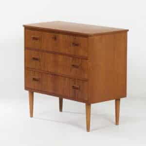 Vintage Deense Ladekast – Teakhout, 1960s Scandinavisch Design, 78x73x37 cm