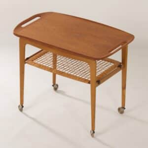 Deense Trolley van Johannes Andersen voor CFC Silkeborg, 1960s | Met Afneembaar Dienblad