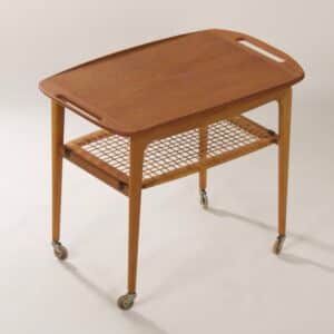 Deense Trolley van Johannes Andersen voor CFC Silkeborg, 1960s | Met Afneembaar Dienblad
