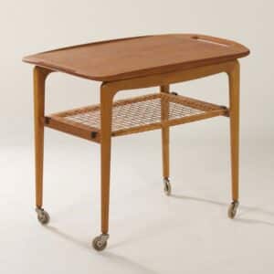 Deense Trolley van Johannes Andersen voor CFC Silkeborg, 1960s | Met Afneembaar Dienblad