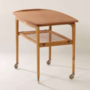 Deense Trolley van Johannes Andersen voor CFC Silkeborg, 1960s | Met Afneembaar Dienblad