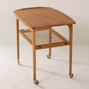 Deense Trolley van Johannes Andersen voor CFC Silkeborg, 1960s | Met Afneembaar Dienblad