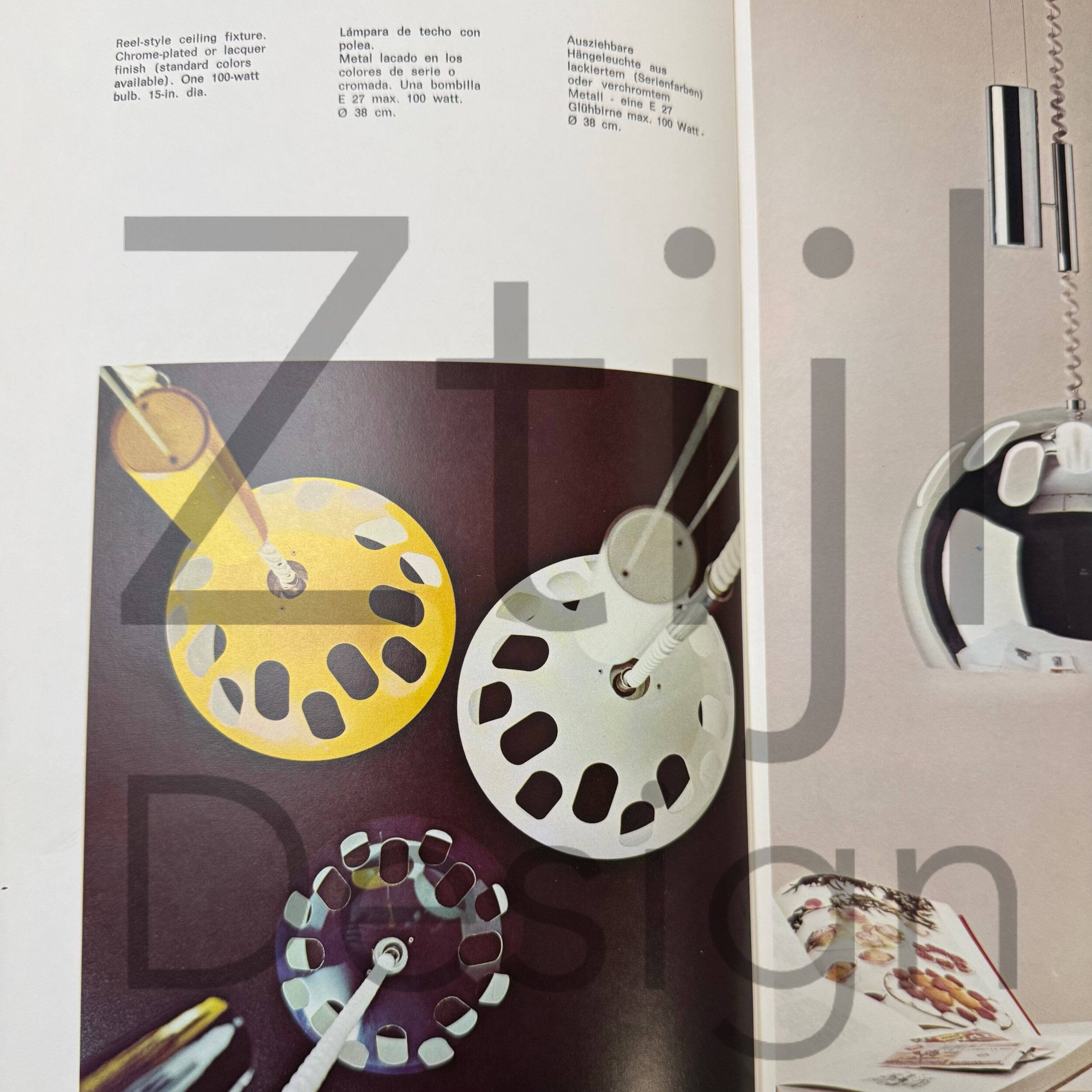 Hanglamp S-445 van Luci Illuminazione, 1970s – Met Contragewicht