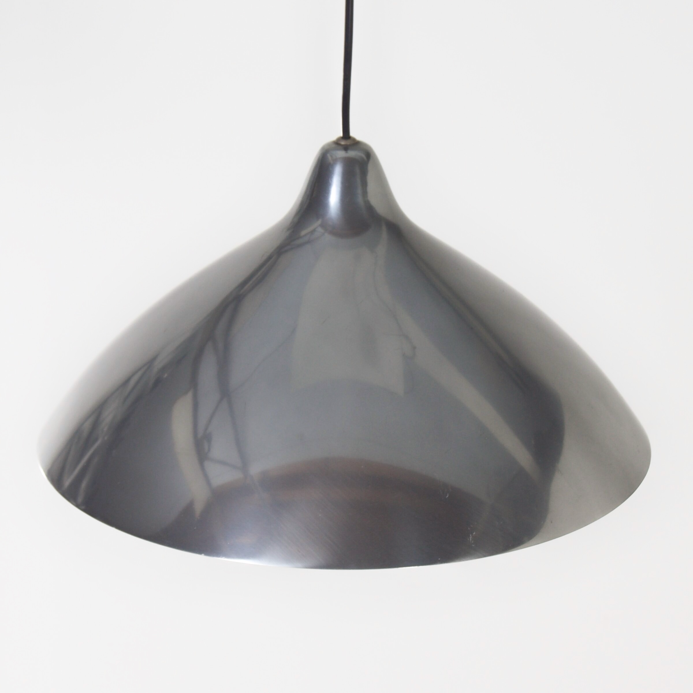 Hanglamp van Lisa Johansson Pape voor Orno, Finland, 1960s | Zilverkleurig