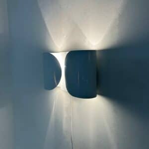 Witte Foglio Wandlamp van Tobia Scarpa voor Flos, 1980s