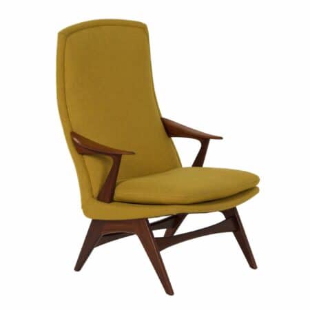 Satelitt Fauteuil van Karl Edvard Korseth voor LK Hjelle, 1950s – Opnieuw Gestoffeerd