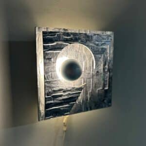 Kunstzinnige Wandlamp van Gevormd Aluminum, 1970s