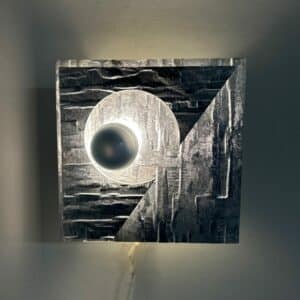 Kunstzinnige Wandlamp van Gevormd Aluminum, 1970s