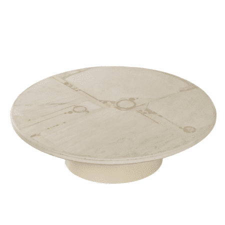 Ronde Witte Natuurstenen Salontafel van Paul Kingma, 1980s - 115 cm