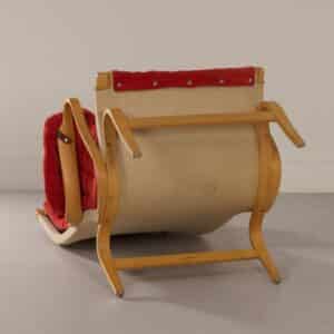 Pernilla Fauteuil van Bruno Mathsson voor Dux, 1980s | Rode Velours Bekleding