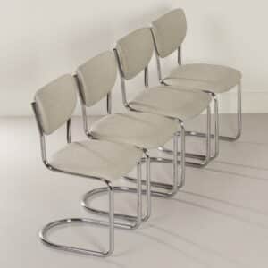 Buisstoelen 2011 van Toon De Wit voor De Wit, 1950s | Set van 4 met Nieuwe Ploegstof