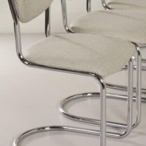 Buisstoelen 2011 van Toon De Wit voor De Wit, 1950s | Set van 4 met Nieuwe Ploegstof