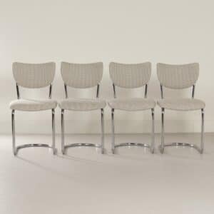 Buisstoelen 2011 van Toon De Wit voor De Wit, 1950s | Set van 4 met Nieuwe Ploegstof
