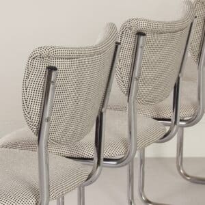 Buisstoelen 2011 van Toon De Wit voor De Wit, 1950s | Set van 4 met Nieuwe Ploegstof