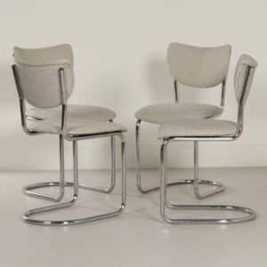 Buisstoelen 2011 van Toon De Wit voor De Wit, 1950s | Set van 4 met Nieuwe Ploegstof