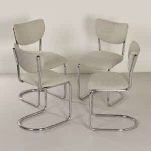 Buisstoelen 2011 van Toon De Wit voor De Wit, 1950s | Set van 4 met Nieuwe Ploegstof