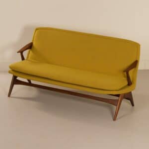 3-Zitsbank van Karl Edvard Korseth voor LK Hjelle, 1950s &#8211; Opnieuw Gestoffeerd