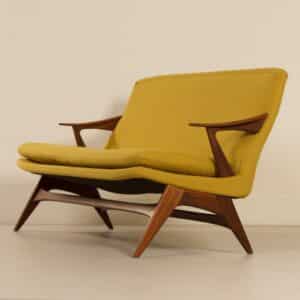 3-Zitsbank van Karl Edvard Korseth voor LK Hjelle, 1950s &#8211; Opnieuw Gestoffeerd