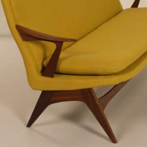 3-Zitsbank van Karl Edvard Korseth voor LK Hjelle, 1950s &#8211; Opnieuw Gestoffeerd