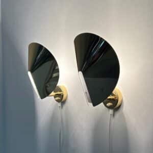 Paar Messing Wandlampen van Aneta, 1980s