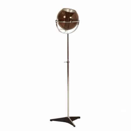 Globe Vloerlamp van Frank Ligtelijn voor RAAK, 1960's | met Rookglazen Bol