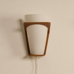Teakhouten Wandlampen van Louis Kalff voor Philips, 1950s | Set van 2