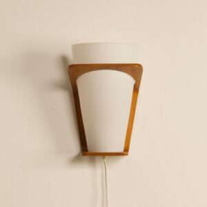 Teakhouten Wandlampen van Louis Kalff voor Philips, 1950s | Set van 2