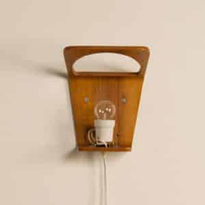 Teakhouten Wandlampen van Louis Kalff voor Philips, 1950s | Set van 2