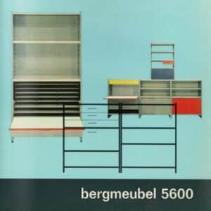 Gispen 5600 Secretaire van A. R. Cordemeyer, 1950s | Enkel-delig in Grijs, Wit en Crème