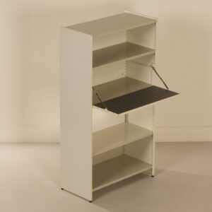 Gispen 5600 Secretaire van A. R. Cordemeyer, 1950s | Enkel-delig in Grijs, Wit en Crème