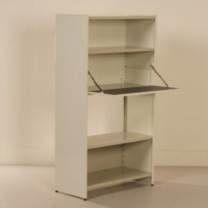 Gispen 5600 Secretaire van A. R. Cordemeyer, 1950s | Enkel-delig in Grijs, Wit en Crème