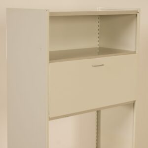 Gispen 5600 Secretaire van A. R. Cordemeyer, 1950s | Enkel-delig in Grijs, Wit en Crème