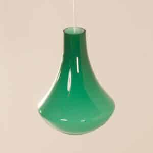 Franse Hanglamp van Groen Opaline Glas ca.1960s