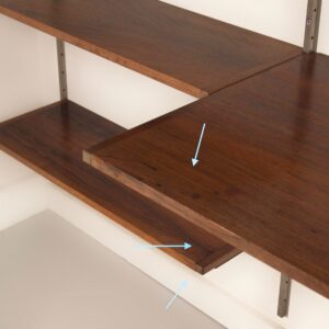 Palissander Wandsysteem van Tetex, Nederland, 1960s – Modulair Wandmeubel met Bureau en 14 Planken
