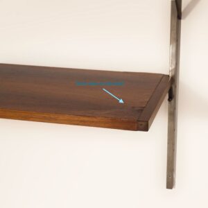Palissander Wandsysteem van Tetex, Nederland, 1960s – Modulair Wandmeubel met Bureau en 14 Planken