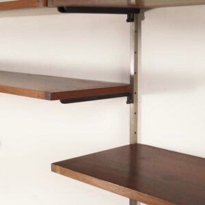Palissander Wandsysteem van Tetex, Nederland, 1960s – Modulair Wandmeubel met Bureau en 14 Planken