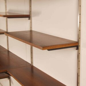 Palissander Wandsysteem van Tetex, Nederland, 1960s – Modulair Wandmeubel met Bureau en 14 Planken