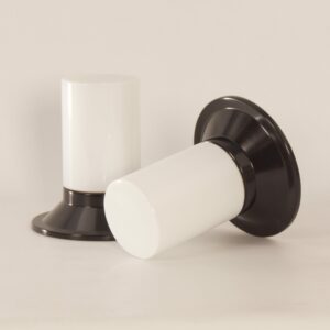Witte Cilindervormige Plafondlampen van Corodex, 1970s | Set van 2 Vintage Lampen
