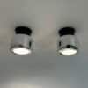 Witte Cilindervormige Plafondlampen van Corodex, 1970s | Set van 2 Vintage Lampen