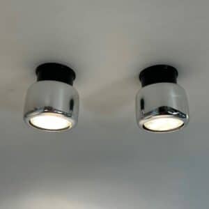 Paar Plafondlampen van Erco Leuchten, 1970s | Zilverkleurig