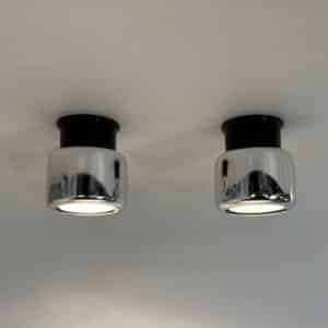 Paar Plafondlampen van Erco Leuchten, 1970s | Zilverkleurig