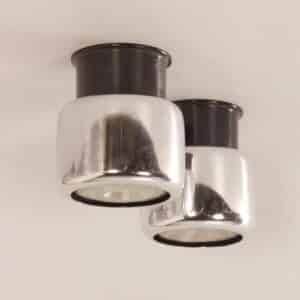 Paar Plafondlampen van Erco Leuchten, 1970s | Zilverkleurig