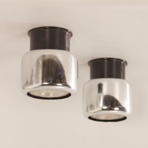 Paar Plafondlampen van Erco Leuchten, 1970s | Zilverkleurig