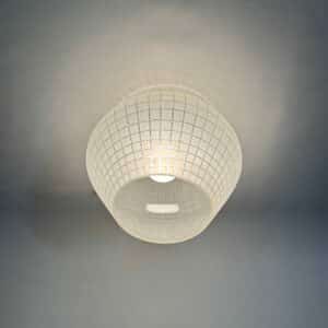 Matglazen Plafondlamp met Blokpatroon van Brüne, 1960s